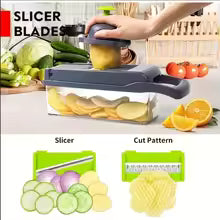 Multifunctional Mandoline Slicer/Dicer/Chopper with handy container
