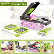 Multifunctional Mandoline Slicer/Dicer/Chopper with handy container